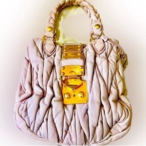 Like new MIU MIU Nappa Matelasse Top Handle Bag!